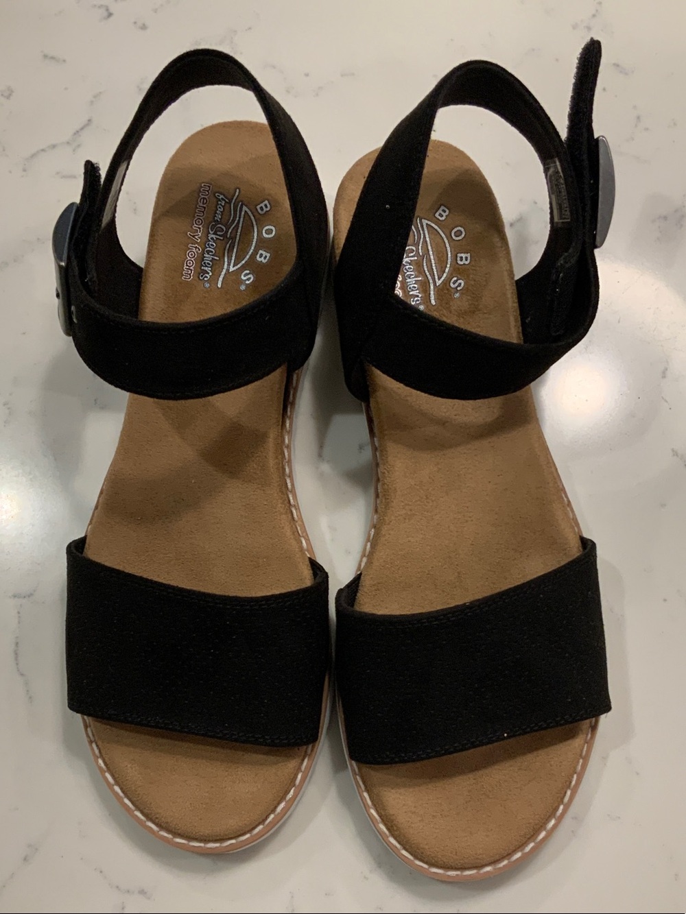 Skechers Black Women's Open-Toe Slingback Sandals